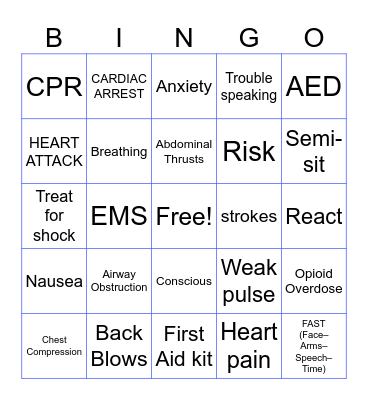 CPR BINGO! Bingo Card