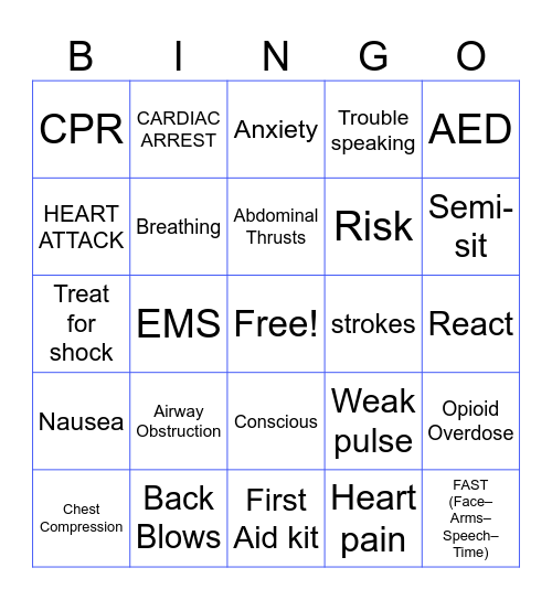 CPR BINGO! Bingo Card