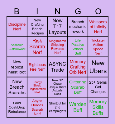 3.27 Predictions Bingo Card