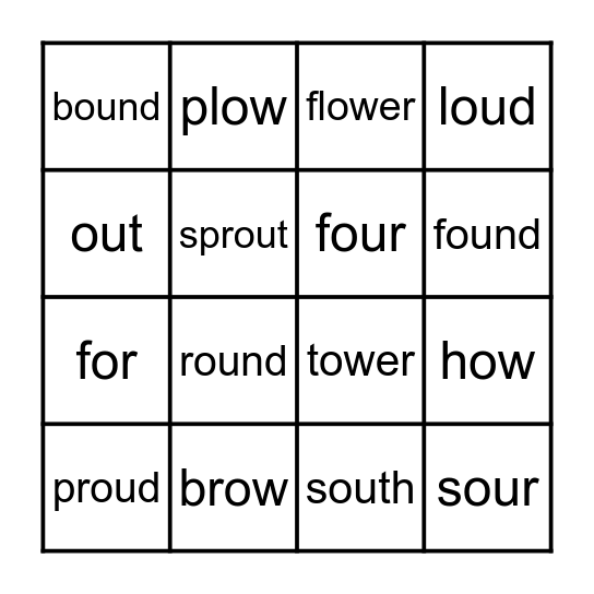 Rhyming Bingo Card