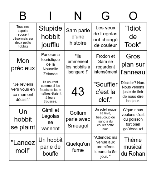 Les deux tours Bingo Card