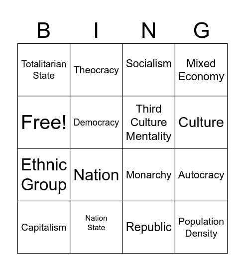 Bingo Card