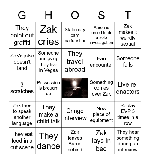 Ghost Adventures Bingo Card