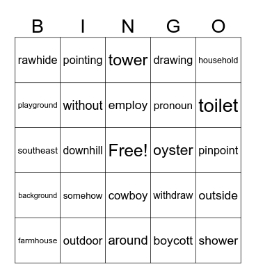Vowel Teams and Diphthongs Lesson 97 Bingo Card
