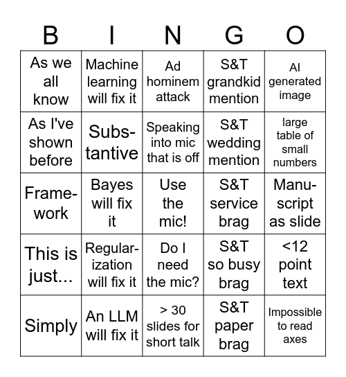 SMEP 2025 Bingo Card