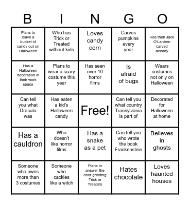 Halloween Lets Get To Know You Bingo Card