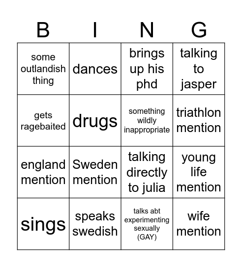 neil bingo Card