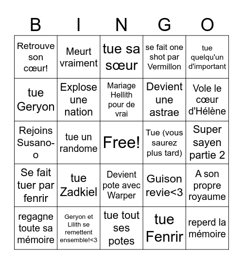 Lilith's Bingo! Bingo Card