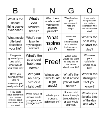 Heatherwood New Neighbor Mixer Bingo Card