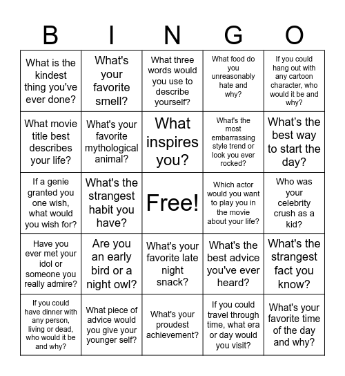 Heatherwood New Neighbor Mixer Bingo Card