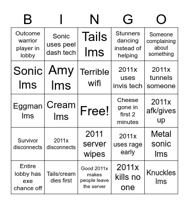 Outcome Memories Bingo Card
