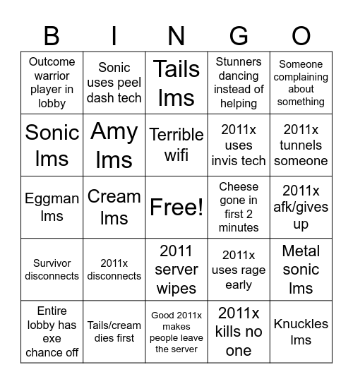 Outcome Memories Bingo Card