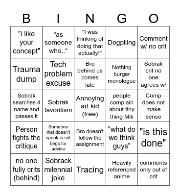 Drawing Bingo Card