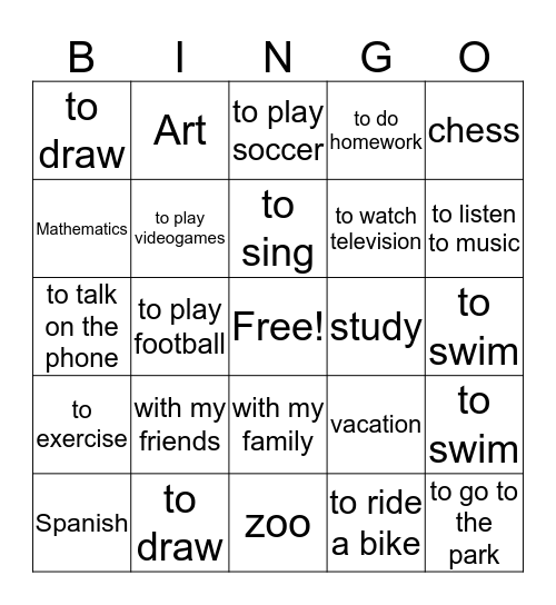 theta Bingo Card