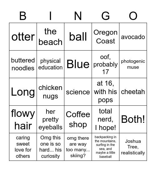 WELCOME TO... Baby Mickelson Bingo Card