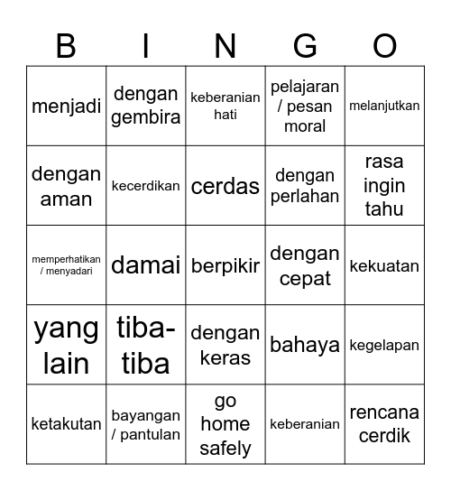 Clever Deer (Lv. 5) Bingo Card