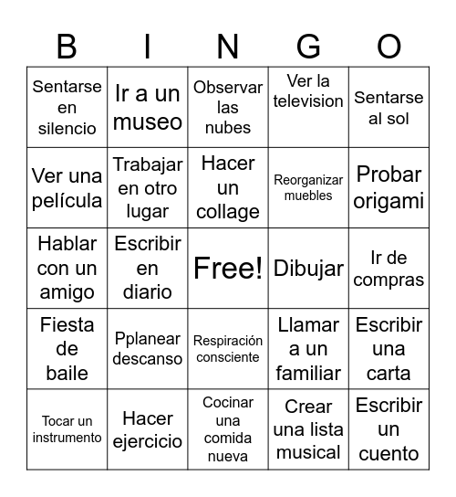 Burnout Bingo Card