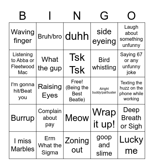 Horse Fan 67 Bingo Card