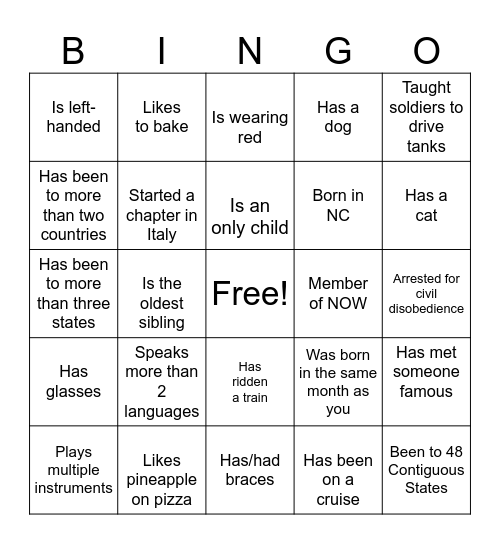 Icebreaker Bingo: Find Someone Who Bingo Card