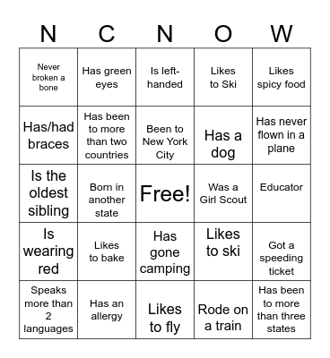 Icebreaker Bingo: Find Someone Who Bingo Card