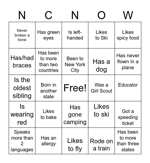 Icebreaker Bingo: Find Someone Who Bingo Card