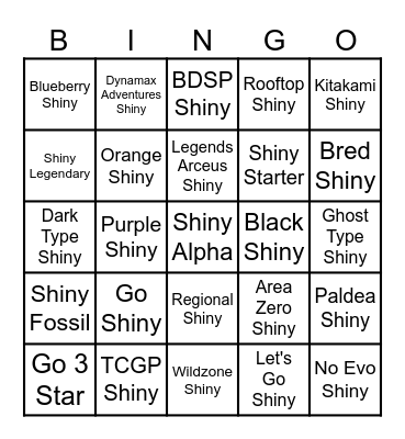 Pokemon Lockout Bingo Card