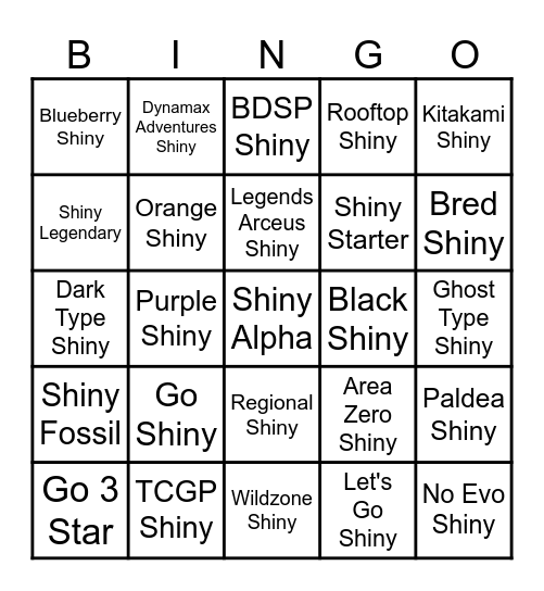 Pokemon Lockout Bingo Card