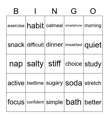 100 nonF Bingo Card