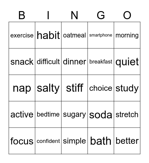 100 nonF Bingo Card