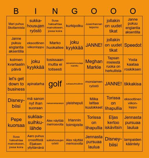 Paulan eeppinen memorial-bingo Card