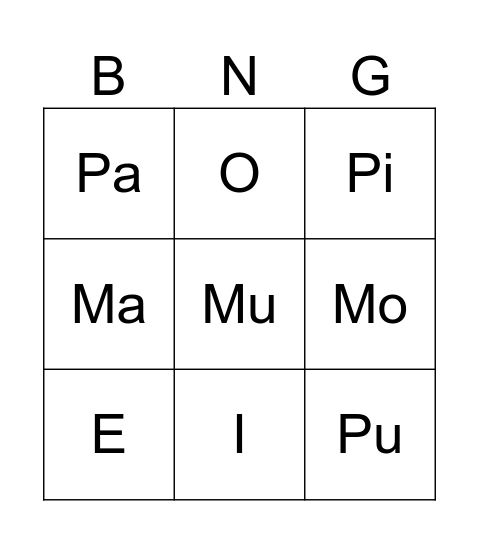 Bingo Card
