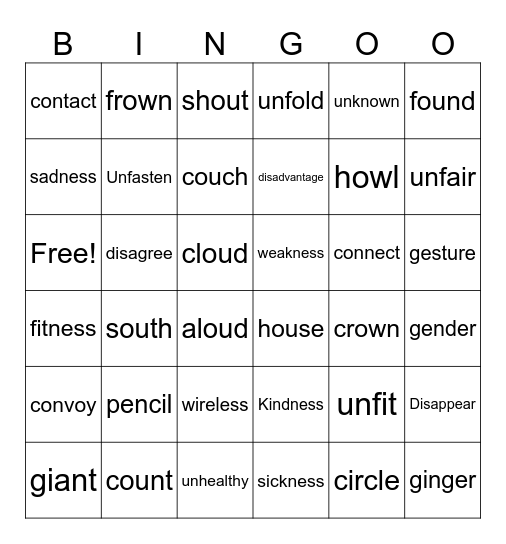 MacqLit Book F Bingo Card