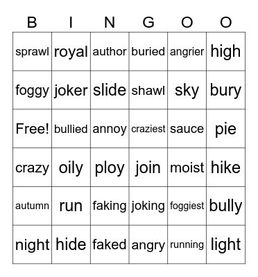MacqLit Book E Bingo Card
