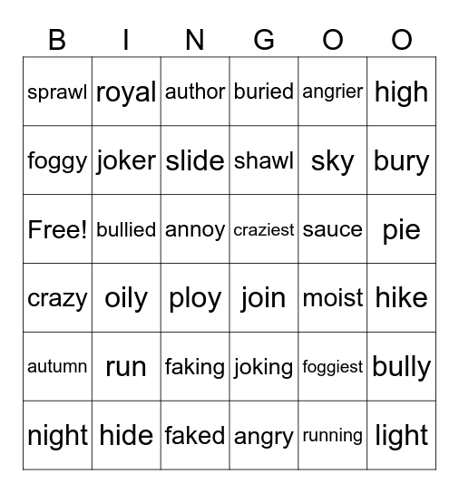 MacqLit Book E Bingo Card