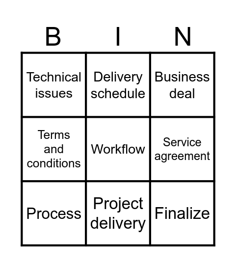 Workplace Bingo Card