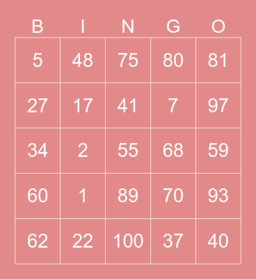 Songdyuqi 's bingo Card