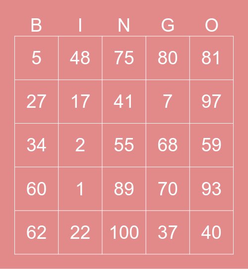 Songdyuqi 's bingo Card