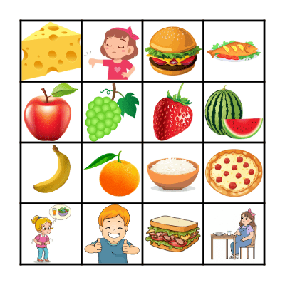 Food Bingo Card