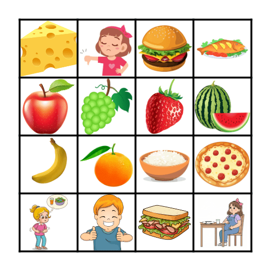 Food Bingo Card