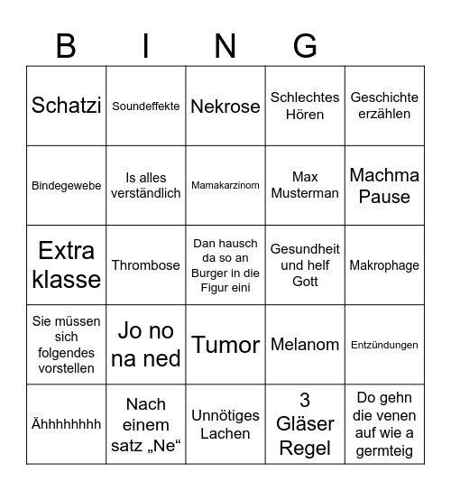 Herr Doktor Knapp Bingo Card