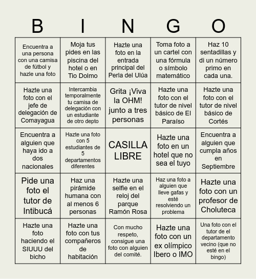 BINGO OHM 2025 Bingo Card