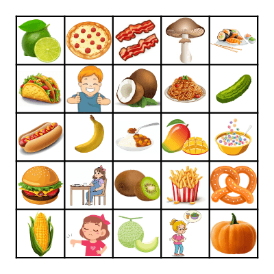 Food Bingo Card