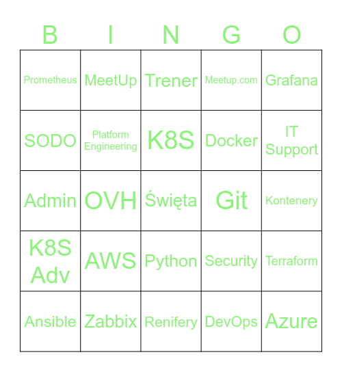 Bingo świąteczne Bingo Card