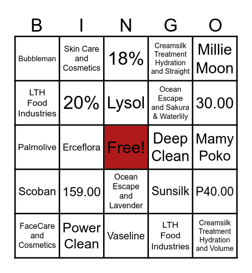 WM BINGO Card