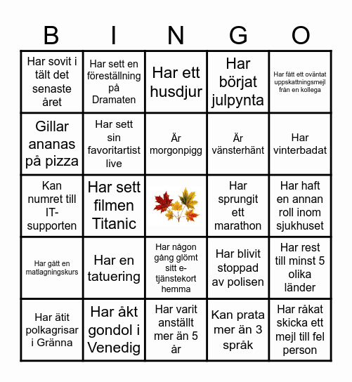 VO KB:s BINGO Card