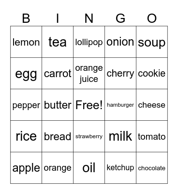 Countable & Uncountable Bingo Card