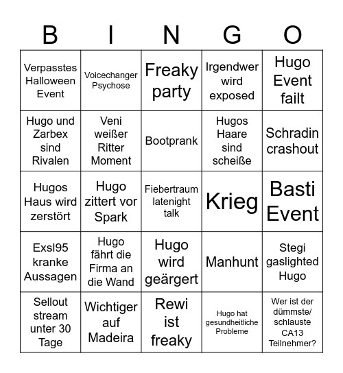 Craft Attack 13 Bingo Card