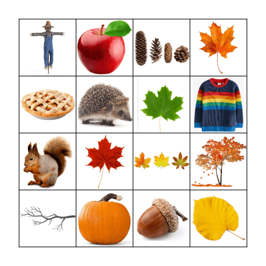Autumn Bingo Card