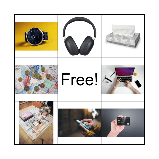 What's in your hand luggage? Bingo Card