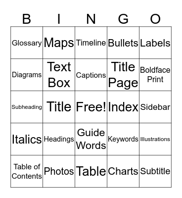Nonfiction Bingo Card